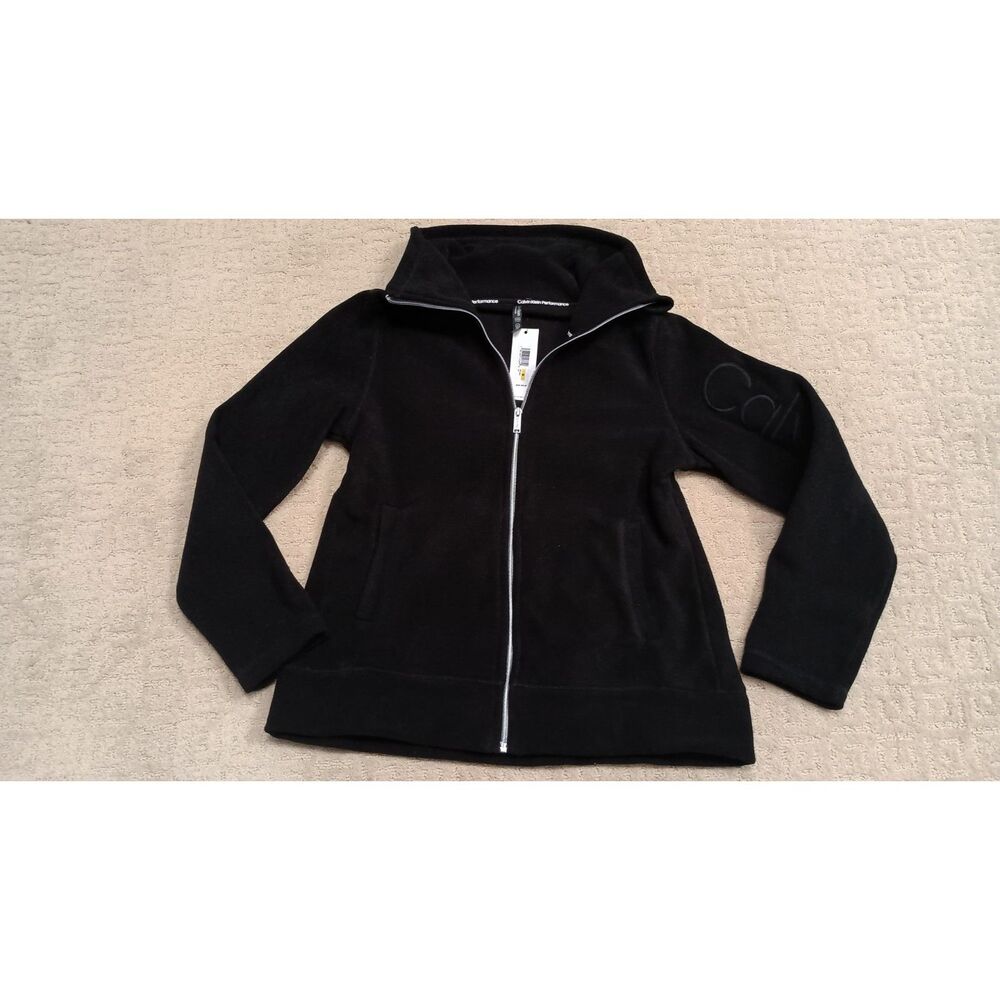 NWT Calvin Klein Jacket Womens Medium Black Performance Fleece